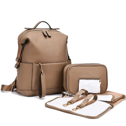 Leather Diaper Backpack All-In-One