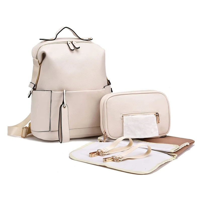 Leather Diaper Backpack All-In-One