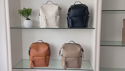 Leather Diaper Backpack All-In-One